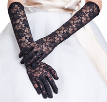Load image into Gallery viewer, Premium Women's Long Lace Floral Wedding Party Bridal Gloves