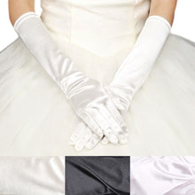 Load image into Gallery viewer, Premium Women's Long Solid Color Satin Wedding Party Bridal Gloves - Diff Colors