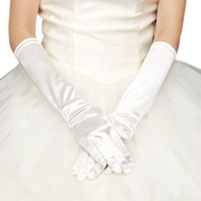 Load image into Gallery viewer, Premium Women's Long Solid Color Satin Wedding Party Bridal Gloves - Diff Colors