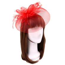 Load image into Gallery viewer, Elegant 2-Way Flower Veil Fascinator with Both Clip & Headband - Diff Colors
