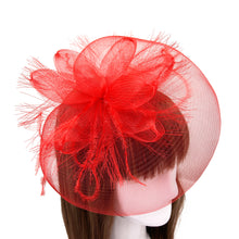 Load image into Gallery viewer, Elegant 2-Way Flower Veil Fascinator with Both Clip & Headband - Diff Colors