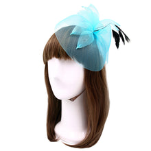 Load image into Gallery viewer, Elegant 2-Way Flower Veil & Feather Fascinator with Clip & Headband -Diff Colors