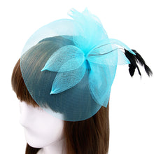 Load image into Gallery viewer, Elegant 2-Way Flower Veil & Feather Fascinator with Clip & Headband -Diff Colors