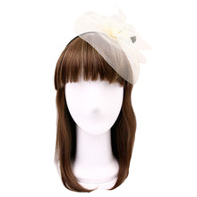 Load image into Gallery viewer, Elegant 2-Way Flower Veil & Feather Fascinator with Clip & Headband -Diff Colors