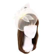 Load image into Gallery viewer, Elegant 2-Way Flower Veil & Feather Fascinator with Clip & Headband -Diff Colors