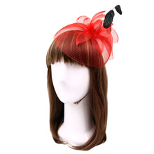Load image into Gallery viewer, Elegant 2-Way Flower Veil & Feather Fascinator with Clip & Headband -Diff Colors
