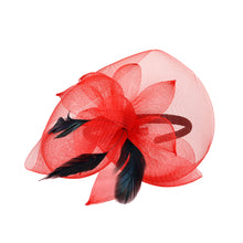Load image into Gallery viewer, Elegant 2-Way Flower Veil & Feather Fascinator with Clip & Headband -Diff Colors