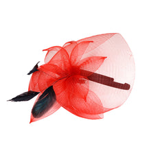 Load image into Gallery viewer, Elegant 2-Way Flower Veil & Feather Fascinator with Clip & Headband -Diff Colors