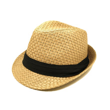 Load image into Gallery viewer, Premium Classic Fedora Straw Hat with Black Band