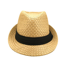 Load image into Gallery viewer, Premium Classic Fedora Straw Hat with Black Band