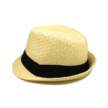 Load image into Gallery viewer, Premium Classic Fedora Straw Hat with Black Band
