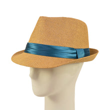 Load image into Gallery viewer, Classic Tan Fedora Straw Hat with Ribbon Band