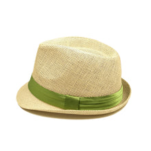 Load image into Gallery viewer, Classic Natural Fedora Straw Hat With Ribbon Band