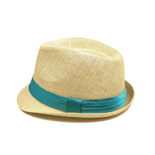 Load image into Gallery viewer, Classic Natural Fedora Straw Hat With Ribbon Band
