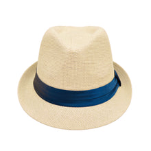 Load image into Gallery viewer, Classic Natural Fedora Straw Hat With Ribbon Band