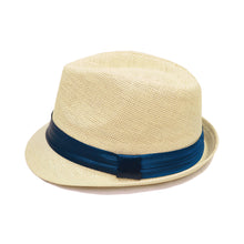 Load image into Gallery viewer, Classic Natural Fedora Straw Hat With Ribbon Band