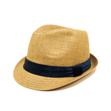 Load image into Gallery viewer, Classic Tan Fedora Straw Hat