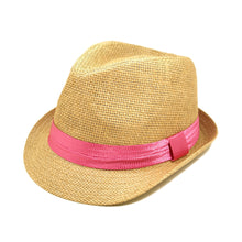 Load image into Gallery viewer, Classic Tan Fedora Straw Hat