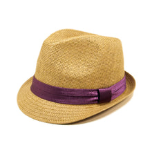 Load image into Gallery viewer, Classic Tan Fedora Straw Hat