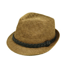Load image into Gallery viewer, Classic Fedora Straw Hat with Braided Band