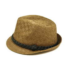 Load image into Gallery viewer, Classic Fedora Straw Hat with Braided Band
