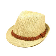 Load image into Gallery viewer, Classic Fedora Straw Hat with Braided Band