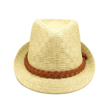 Load image into Gallery viewer, Classic Fedora Straw Hat with Braided Band