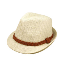 Load image into Gallery viewer, Classic Fedora Straw Hat with Braided Band