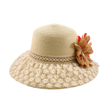 Load image into Gallery viewer, Princess Lace Flower Straw Sun Hat - Different Colors Available