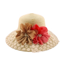 Load image into Gallery viewer, Princess Lace Flower Straw Sun Hat - Different Colors Available