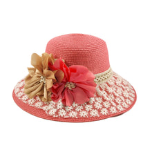 Load image into Gallery viewer, Princess Lace Flower Straw Sun Hat - Different Colors Available