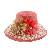 Load image into Gallery viewer, Princess Lace Flower Straw Sun Hat - Different Colors Available