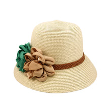 Load image into Gallery viewer, Deluxe Flower Straw Sun Hat - Different Colors & Bands Available