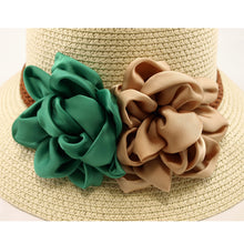 Load image into Gallery viewer, Deluxe Flower Straw Sun Hat - Different Colors & Bands Available