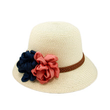 Load image into Gallery viewer, Deluxe Flower Straw Sun Hat - Different Colors & Bands Available
