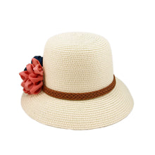Load image into Gallery viewer, Deluxe Flower Straw Sun Hat - Different Colors & Bands Available