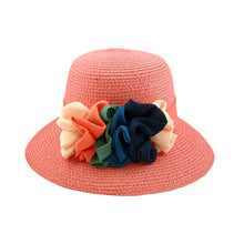 Load image into Gallery viewer, Deluxe Flower Straw Sun Hat - Different Colors & Bands Available