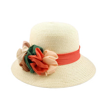 Load image into Gallery viewer, Deluxe Flower Straw Sun Hat - Different Colors & Bands Available