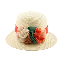 Load image into Gallery viewer, Deluxe Flower Straw Sun Hat - Different Colors & Bands Available