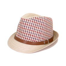 Load image into Gallery viewer, Multicolor Cowboy Cowgirl Fedora Straw Hat w- Leather Band