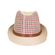 Load image into Gallery viewer, Multicolor Cowboy Cowgirl Fedora Straw Hat w- Leather Band