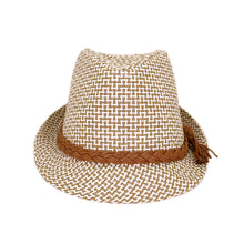 Load image into Gallery viewer, Unisex Premium 2 Tone Fedora Straw Hat with Braided Band - Diff Colors Avail