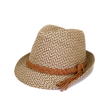 Load image into Gallery viewer, Unisex Premium 2 Tone Fedora Straw Hat with Braided Band - Diff Colors Avail