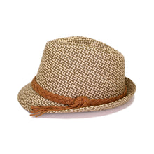 Load image into Gallery viewer, Unisex Premium 2 Tone Fedora Straw Hat with Braided Band - Diff Colors Avail