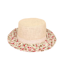 Load image into Gallery viewer, Lace Band Floral Brim Porkpie Straw Hat