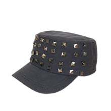 Load image into Gallery viewer, Adjustable Cotton Military Style Studded Front Army Cap Cadet Hat - Diff Colors Avail