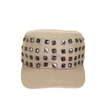 Load image into Gallery viewer, Adjustable Cotton Military Style Studded Front Army Cap Cadet Hat - Diff Colors Avail
