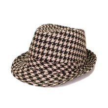 Load image into Gallery viewer, Unisex Classic Houndstooth Fedora Hat
