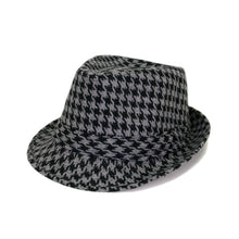 Load image into Gallery viewer, Unisex Classic Houndstooth Fedora Hat