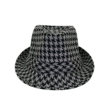 Load image into Gallery viewer, Unisex Classic Houndstooth Fedora Hat